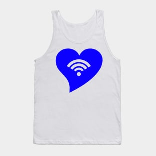 Blue WiFi Heart Tank Top